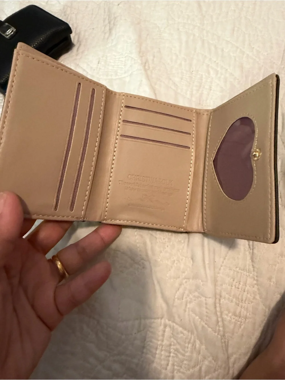 Christina Olive Green Leather woman Card Case